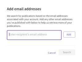 image of add email address to researcher profile