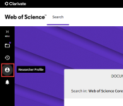captura de pantalla del acceso a los iconos del perfil de investigador