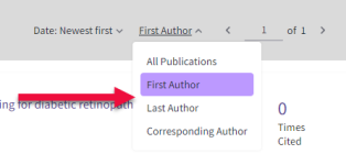 Imagem do filtro de registro de autores